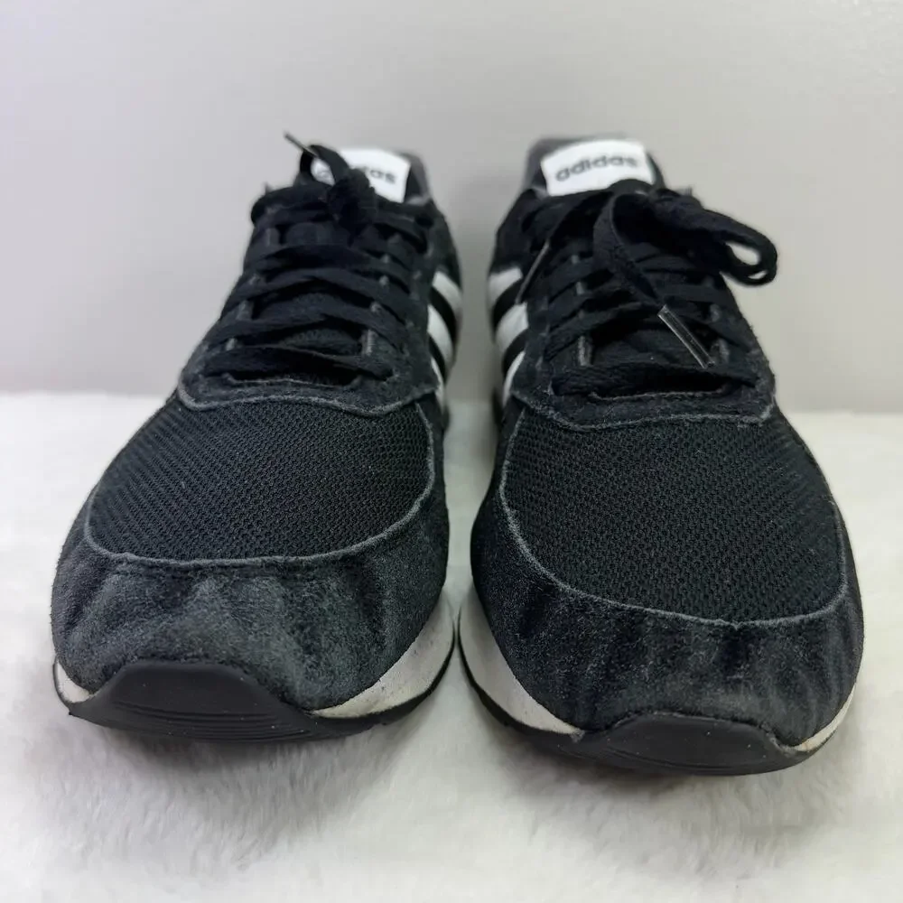 Adidas Retro Run Black/White Lifestyle Running Sneakers – Men’s US 11
